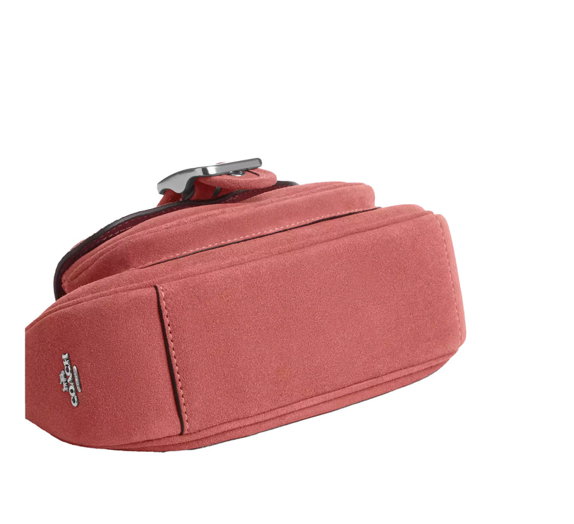 Coach Women's Ashton Mini Shoulder Bag Suede/Silver/Pink