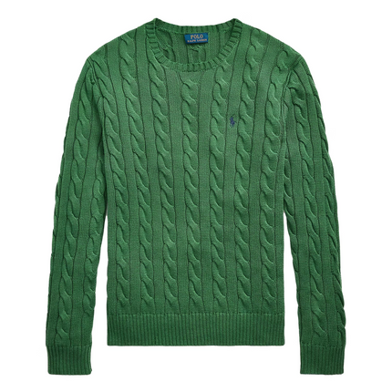 Polo Ralph Lauren Men's Cable-Knit Cotton Sweater Kale Green