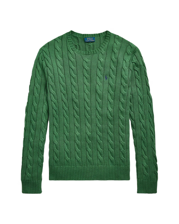 Polo Ralph Lauren Men's Cable-Knit Cotton Sweater Kale Green