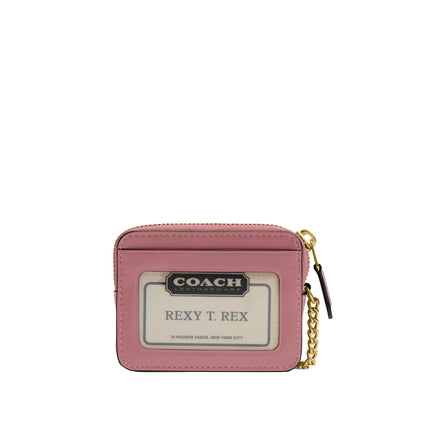 Coach Women's Essential Chain Card Case Brass/Peony