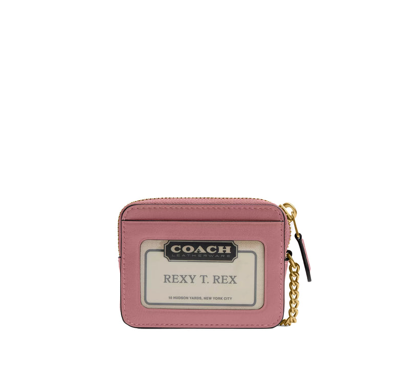 Coach Women's Essential Chain Card Case Brass/Peony
