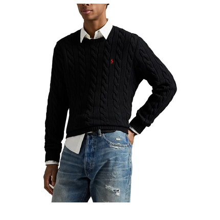 Polo Ralph Lauren Men's Cable-Knit Cotton Sweater Black