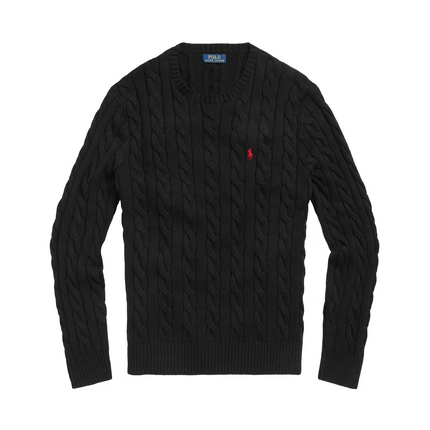 Polo Ralph Lauren Men's Cable-Knit Cotton Sweater Black