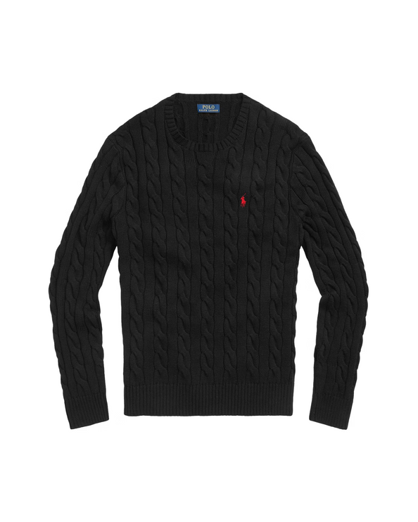 Polo Ralph Lauren Men's Cable-Knit Cotton Sweater Black