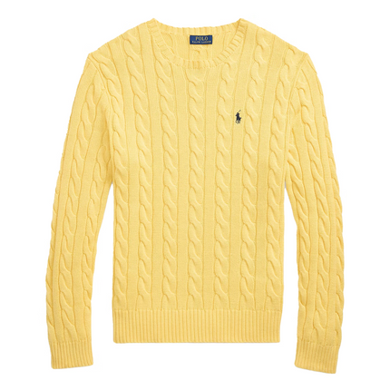Polo Ralph Lauren Men's Cable-Knit Cotton Sweater Fall Yellow