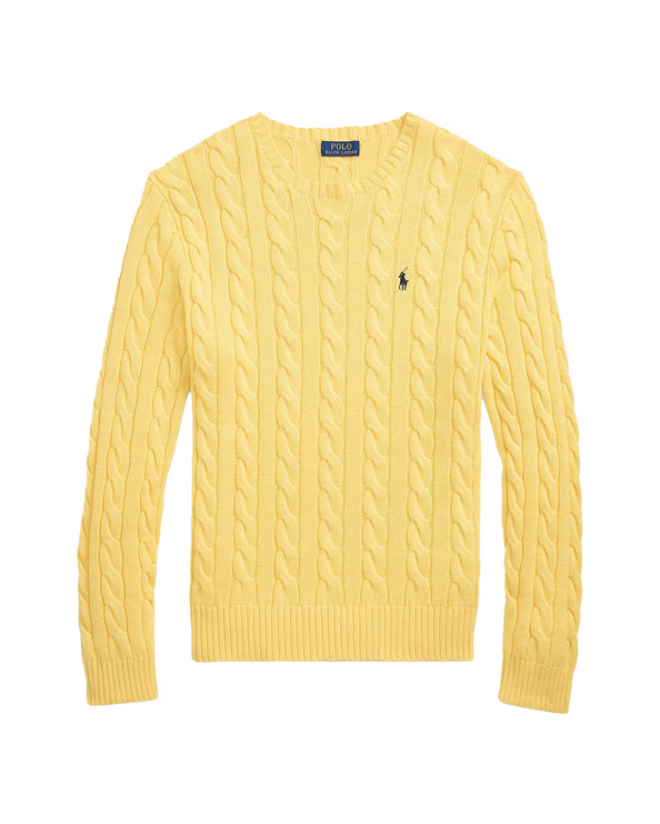 Polo Ralph Lauren Men's Cable-Knit Cotton Sweater Fall Yellow