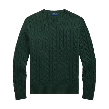 Polo Ralph Lauren Men's Cable-Knit Cotton Sweater Scotch Pine Heather
