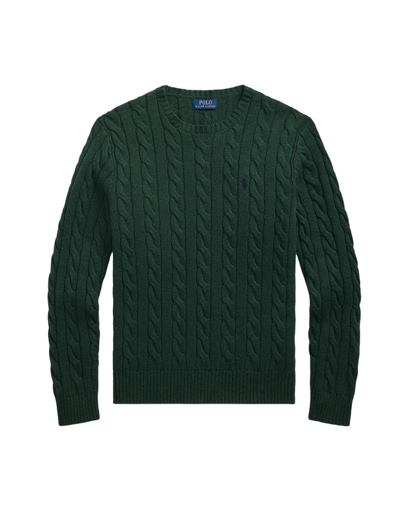 Polo Ralph Lauren Men's Cable-Knit Cotton Sweater Scotch Pine Heather