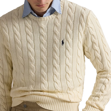 Polo Ralph Lauren Men's Cable-Knit Cotton Sweater Andover Cream
