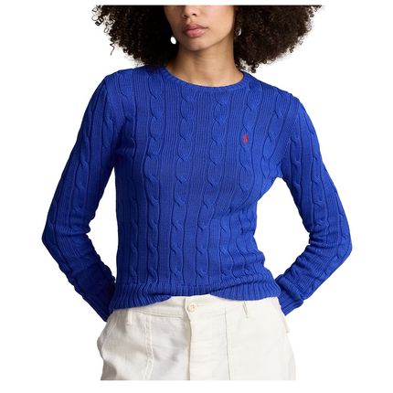 Polo Ralph Lauren Women's Cable-Knit Cotton Crewneck Sweater Rugby Royal