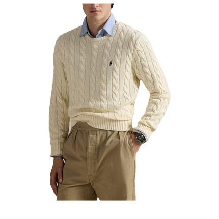 Polo Ralph Lauren Men's Cable-Knit Cotton Sweater Andover Cream