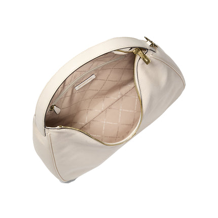 Michael Kors Women's Nayla Medium Pebbled Leather Shoulder Bag Light Cream/Gold