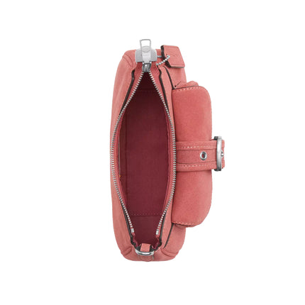 Coach Women's Ashton Mini Shoulder Bag Suede/Silver/Pink