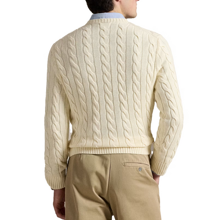Polo Ralph Lauren Men's Cable-Knit Cotton Sweater Andover Cream