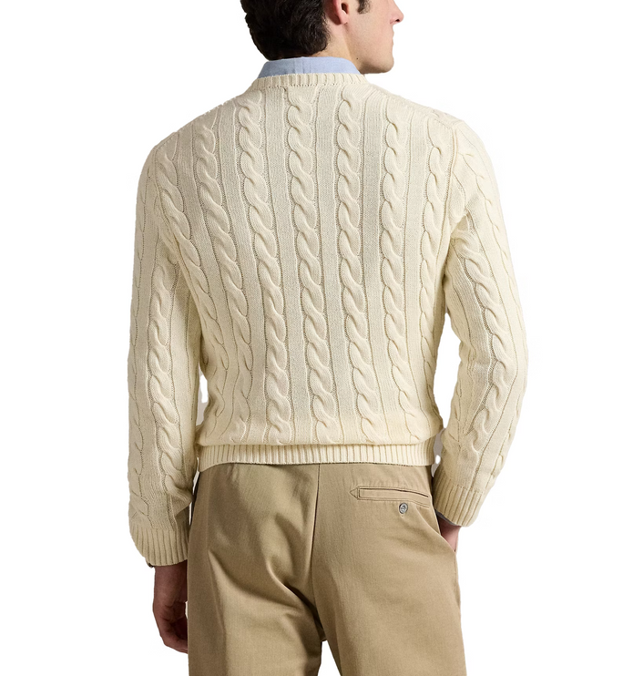 Polo Ralph Lauren Men's Cable-Knit Cotton Sweater Andover Cream