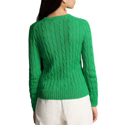 Polo Ralph Lauren Women's Cable-Knit Cotton Crewneck Sweater Preppy Green