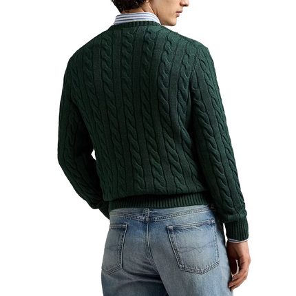 Polo Ralph Lauren Men's Cable-Knit Cotton Sweater Scotch Pine Heather