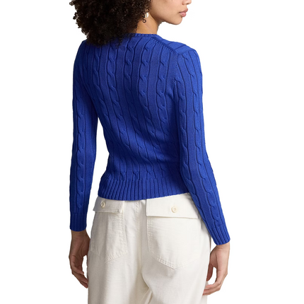 Polo Ralph Lauren Women's Cable-Knit Cotton Crewneck Sweater Rugby Royal