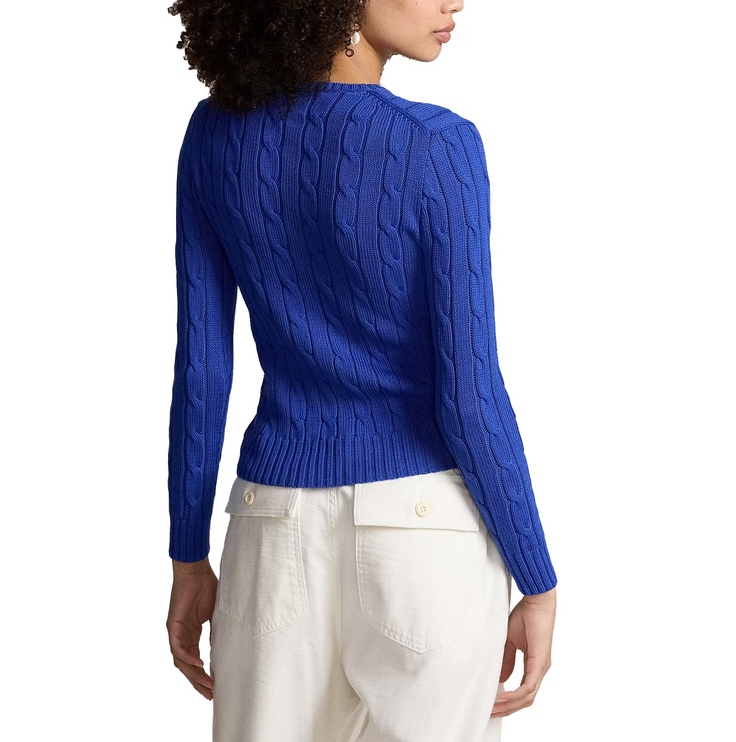 Polo Ralph Lauren Women's Cable-Knit Cotton Crewneck Sweater Rugby Royal