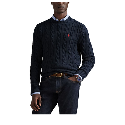 Polo Ralph Lauren Men's Cable-Knit Cotton Sweater Hunter Navy