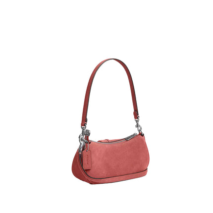 Coach Women's Ashton Mini Shoulder Bag Suede/Silver/Pink