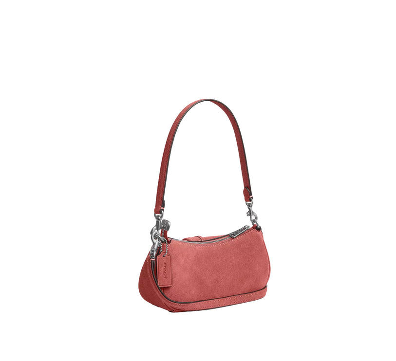 Coach Women's Ashton Mini Shoulder Bag Suede/Silver/Pink