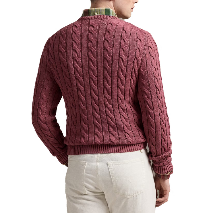 Polo Ralph Lauren Men's Cable-Knit Cotton Sweater Prune Juice