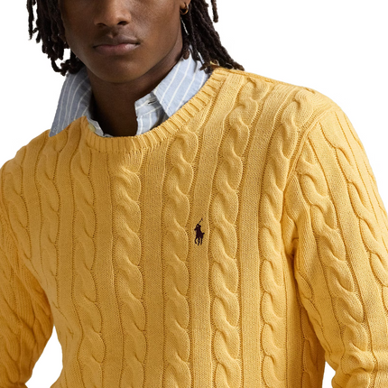 Polo Ralph Lauren Men's Cable-Knit Cotton Sweater Fall Yellow