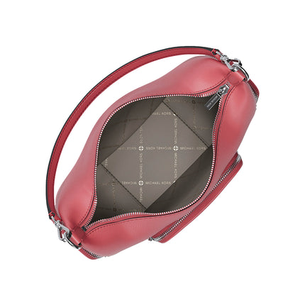 Michael Kors Women's Merritt Medium Pebbled Leather Convertible Shoulder Bag Hibiscus/Silver