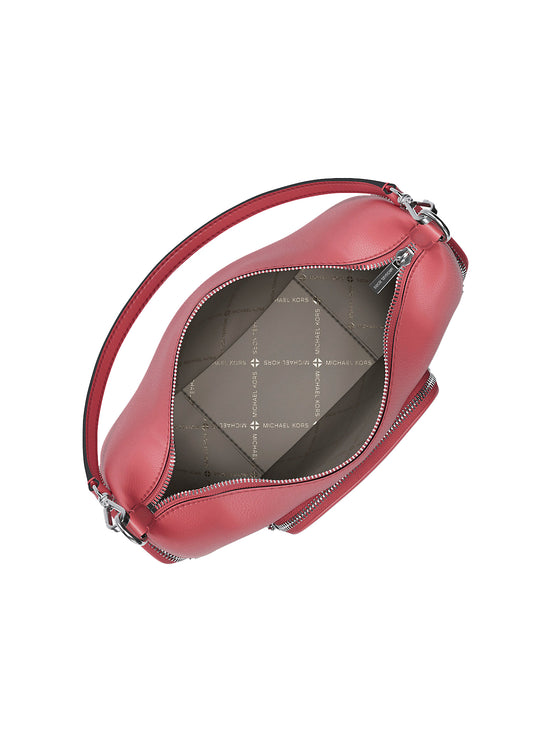 Michael Kors Women's Merritt Medium Pebbled Leather Convertible Shoulder Bag Hibiscus/Silver