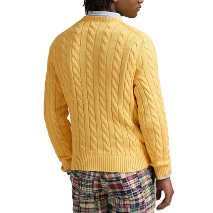 Polo Ralph Lauren Men's Cable-Knit Cotton Sweater Fall Yellow