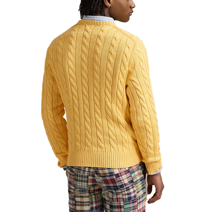 Polo Ralph Lauren Men's Cable-Knit Cotton Sweater Fall Yellow