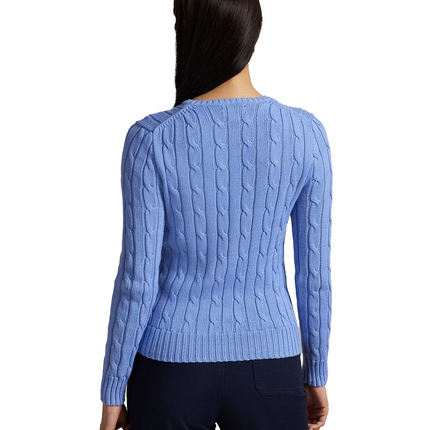 Polo Ralph Lauren Women's Cable Knit Cotton Crewneck Sweater New Litchfield Blue