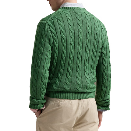 Polo Ralph Lauren Men's Cable-Knit Cotton Sweater Kale Green