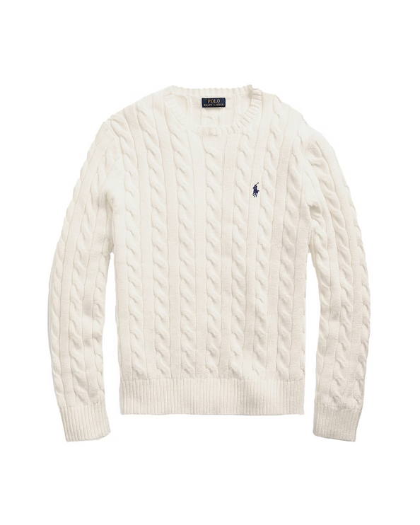 Polo Ralph Lauren Men's Cable-Knit Cotton Sweater Andover Cream