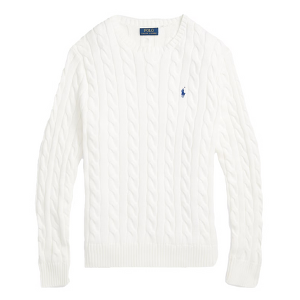Polo Ralph Lauren Men's Cable-Knit Cotton Sweater White