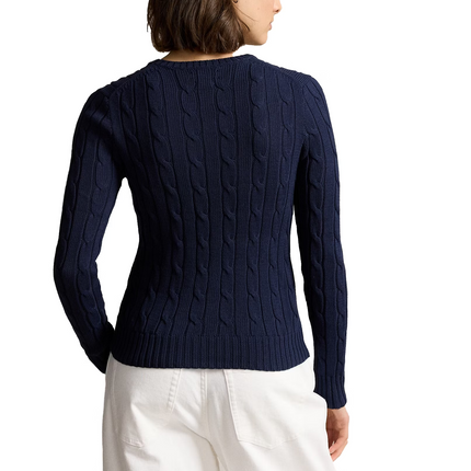 Polo Ralph Lauren Women's Cable-Knit Cotton Crewneck Sweater Hunter Navy