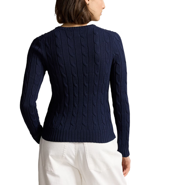 Polo Ralph Lauren Women's Cable-Knit Cotton Crewneck Sweater Hunter Navy