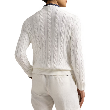 Polo Ralph Lauren Men's Cable-Knit Cotton Sweater White