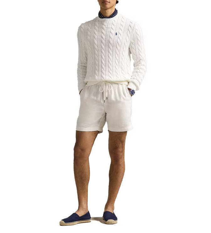 Polo Ralph Lauren Men's Cable-Knit Cotton Sweater White
