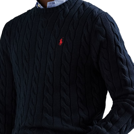 Polo Ralph Lauren Men's Cable-Knit Cotton Sweater Hunter Navy