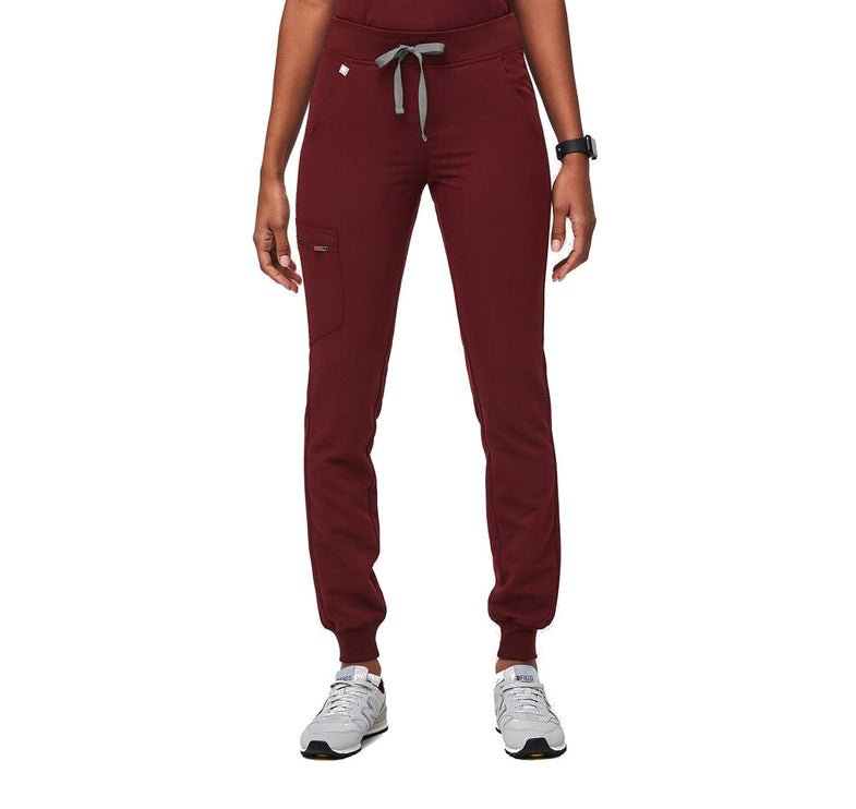 FIGS Women's Zamora Jogger Scrub Pants Burgundy