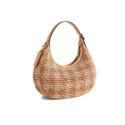 Coach Women's Emily Shoulder Bag With Gingham Print Gold/Tan