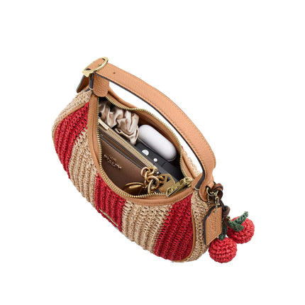 Coach Women's Emily Shoulder Bag With Charm Gold/Red/Tan