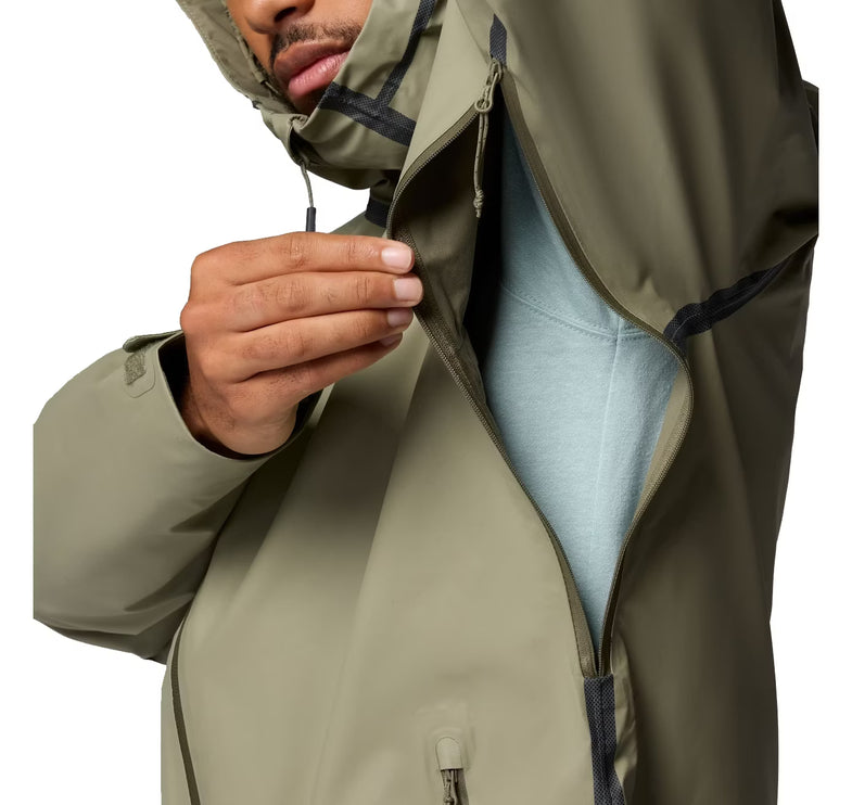 Columbia Men's Reign No Shine Rain Jacket Stone Green