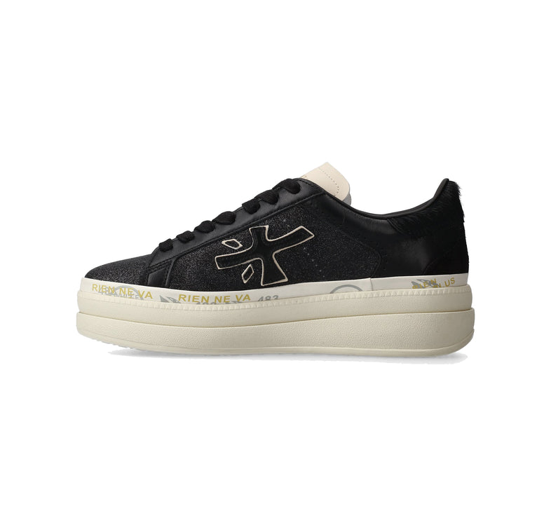 Premiata Women's Claudia Sneakers 7755 Glitter Black