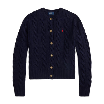 Polo Ralph Lauren Women's Cable-Knit Wool-Cashmere Cardigan Hunter Navy