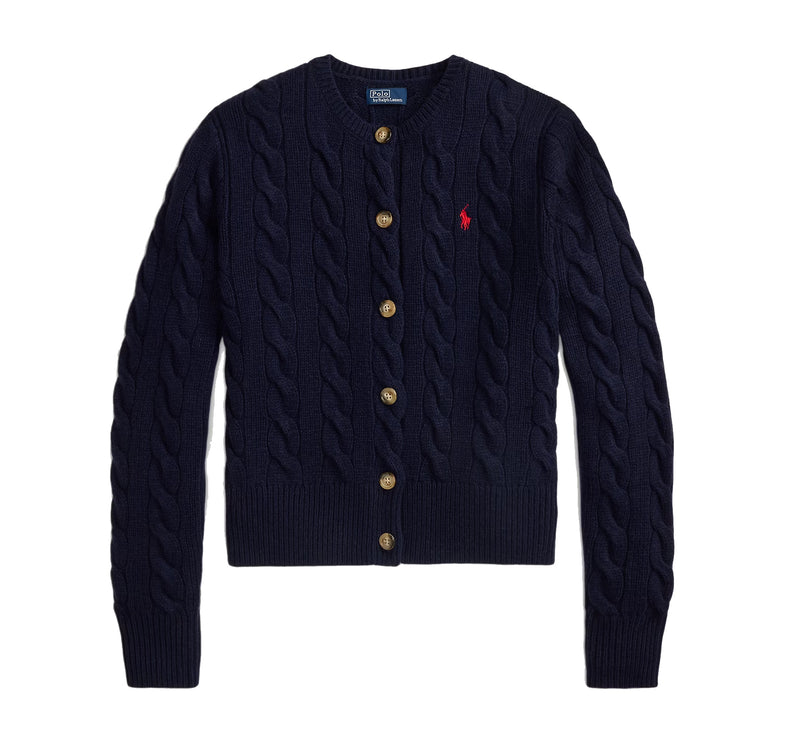 Polo Ralph Lauren Women's Cable-Knit Wool-Cashmere Cardigan Hunter Navy