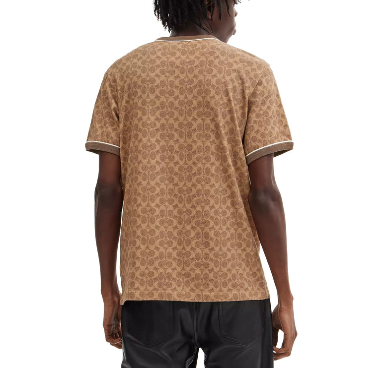 Coach Unisex Disney X Coach Signature Mickey Mouse T Shirt Tan Signature