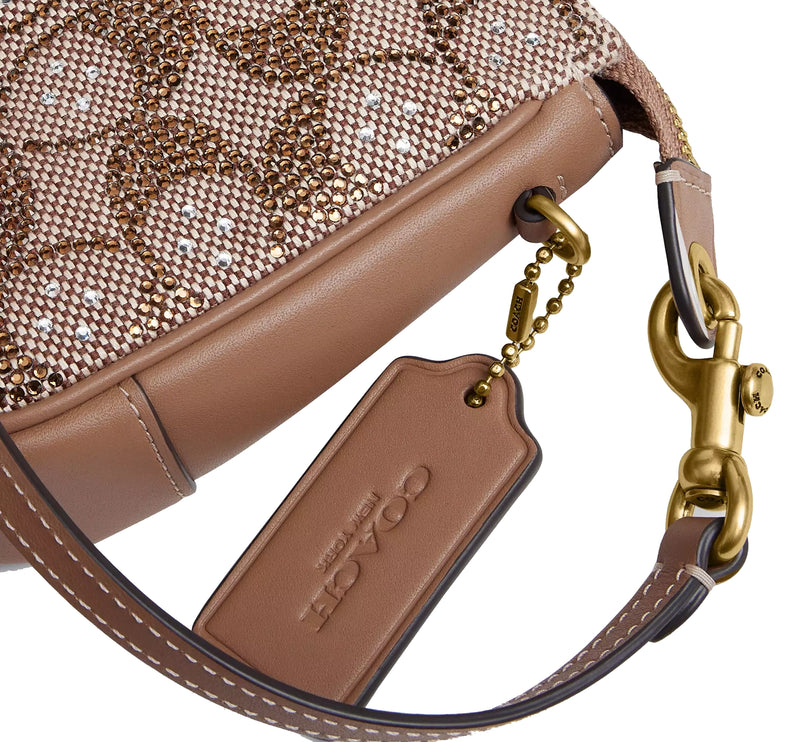 Coach Women's Plaza Bag In Crystal Signature Jacquard Brass/Mushroom